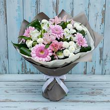 Букет цветов из:  Герберы, Альстромерии и Хризантемы #REPLACE_PRED# Молодежном Республики Крым