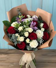 Букет цветов из:  Розы и Альстромерии #REPLACE_PRED# Молодежном Республики Крым
