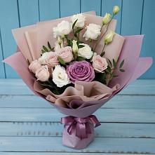 Букет цветов из:  Розы и Лизиантусы #REPLACE_PRED# Молодежном Республики Крым