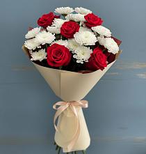 Букет цветов из:  Розы и Хризантемы в Молодежном Республики Крым