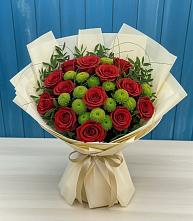 Букет цветов из:  Розы и Хризантемы #REPLACE_PRED# Молодежном Республики Крым
