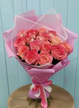Букет 15 Розовых роз Равель #REPLACE_PRED# Молодежном Республики Крым